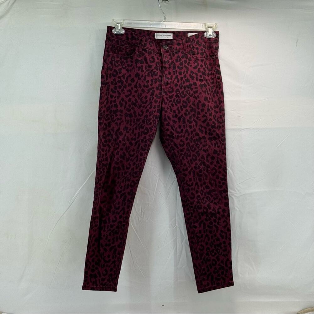 Social Standard red Leopard Print Women skinny Jeans size 6